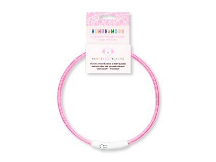 Huhubamboo LED svítící obojek z nylonu růžový 65 cm