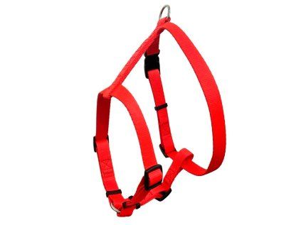 Červený postroj Huhubamboo z popruhu 32-46 cm pro psy
