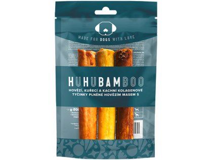 Huhubamboo hovězí, kachní, kuřecí kolagen stick plněný hovězím